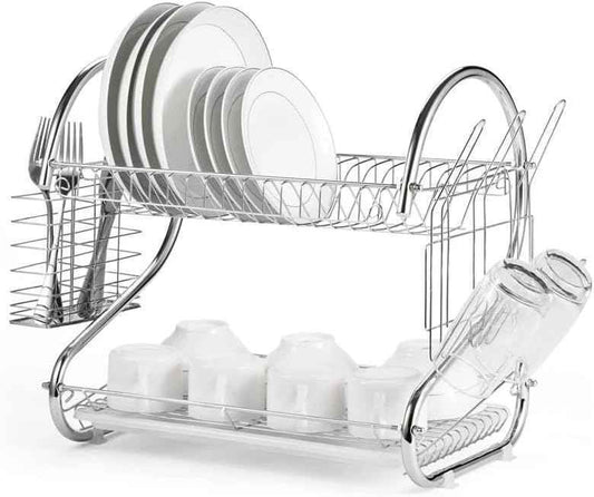 2 Layer Stainless Steel Dish Drainer Rack