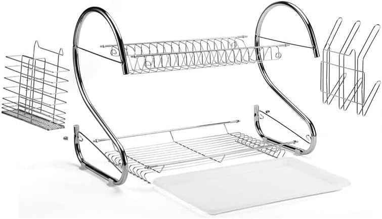 2 Layer Stainless Steel Dish Drainer Rack