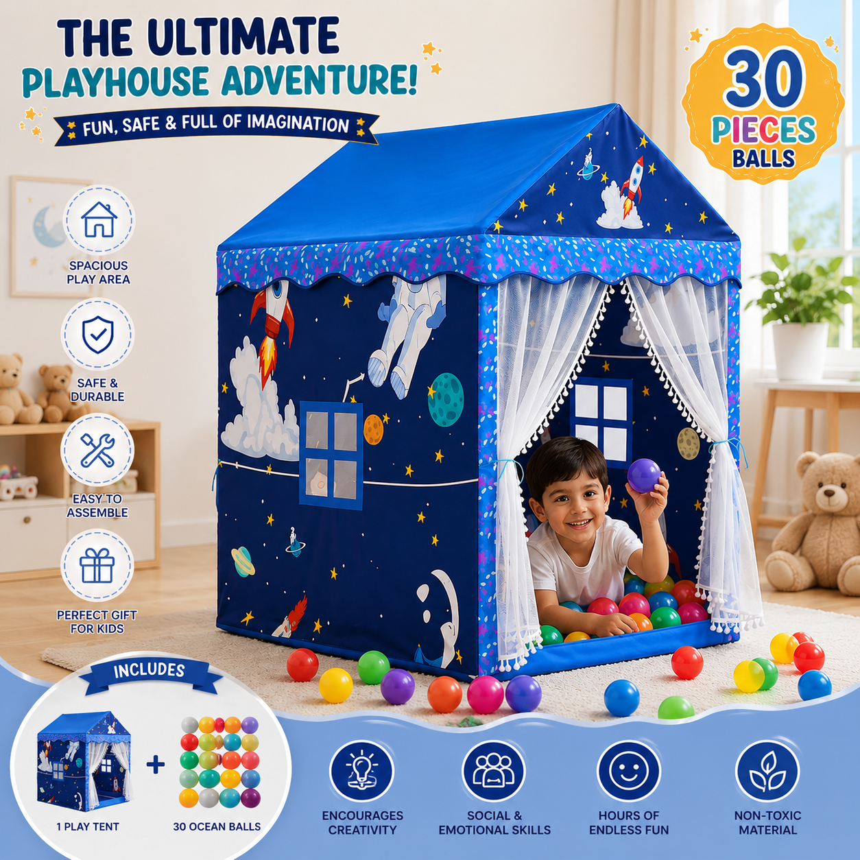 DreamNest™ Kids Playhouse – Magical Indoor Play Fort for Children