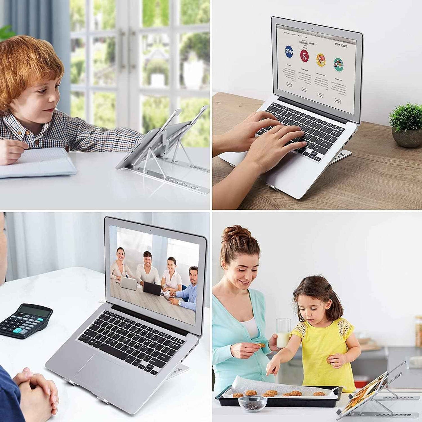 Laptop Stand, Foldable and Ventilated, 10 Levels Adjustment, Ergonomic Cooler Compatible