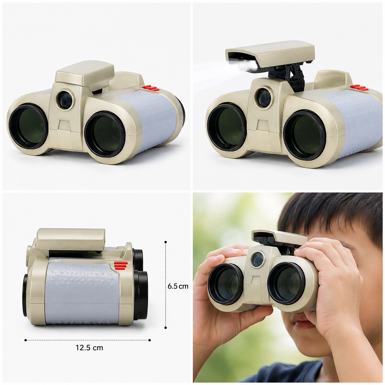 Night Scope Binoculars with Pop-Up Light | 4×30 HD | Kids Adventure Toy