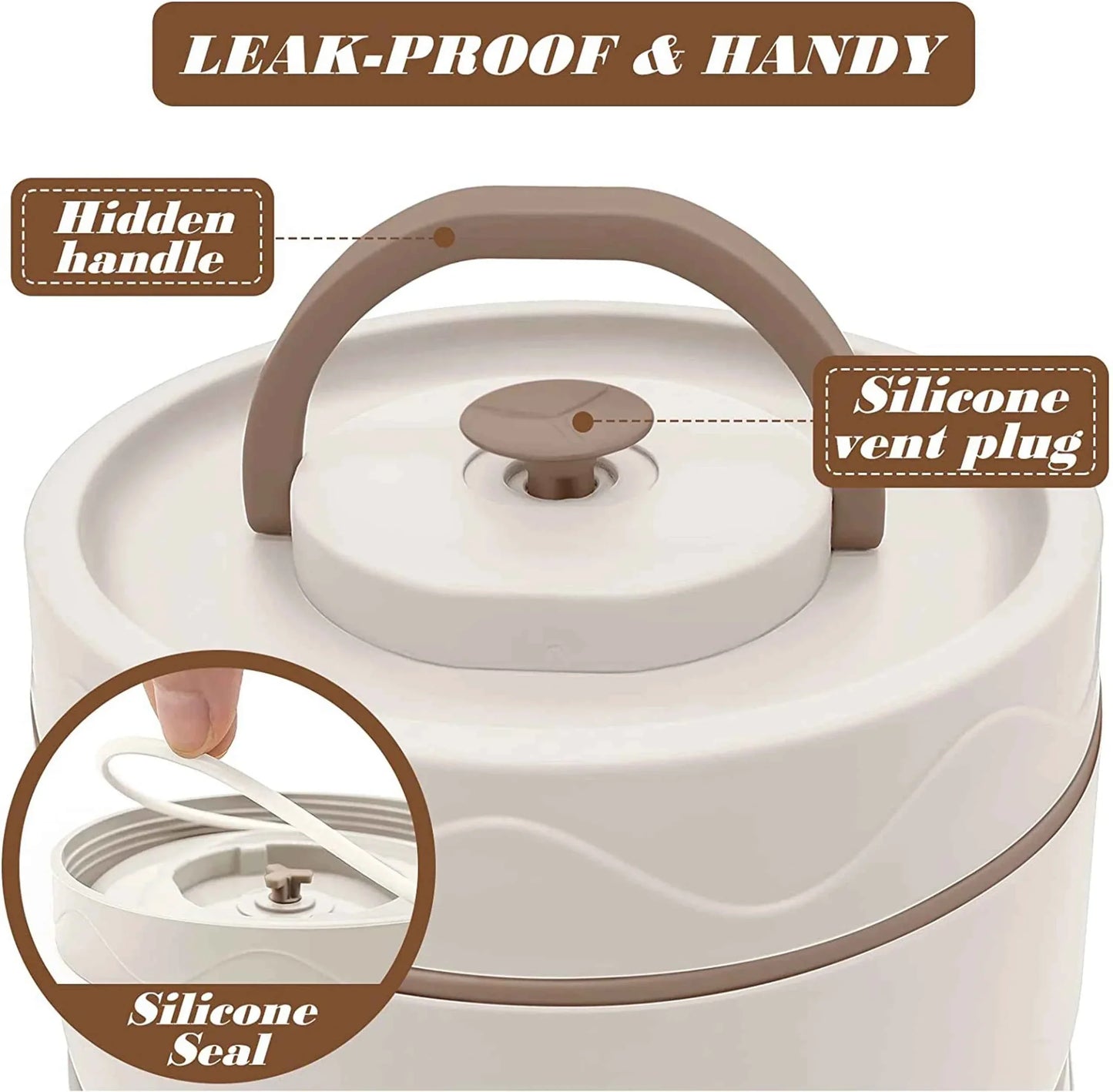Stainless Steel Double-Laver Portable Hot Lunch Box with Lid and Thermal Bag - BD Drop
