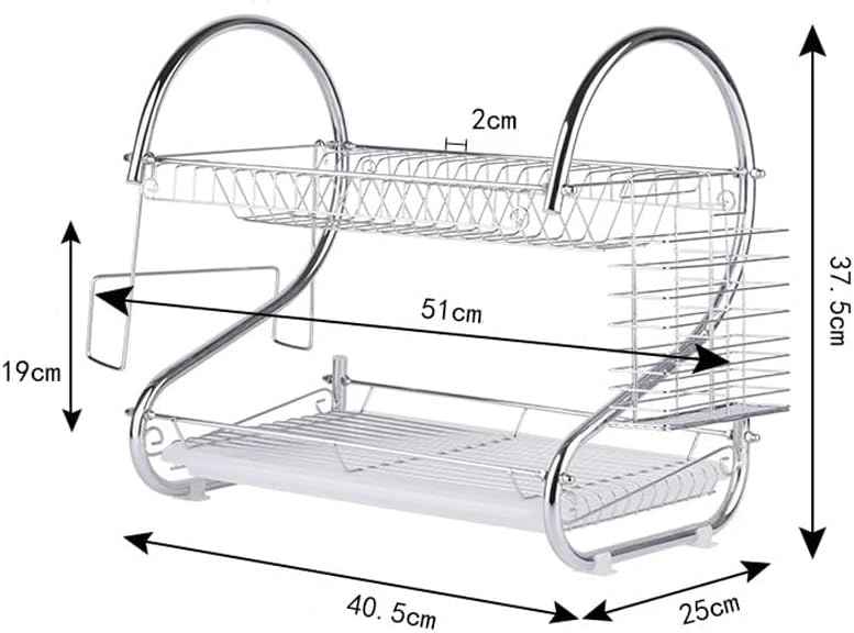 2 Layer Dish Drainer Rack Stainless Steel - BD Drop