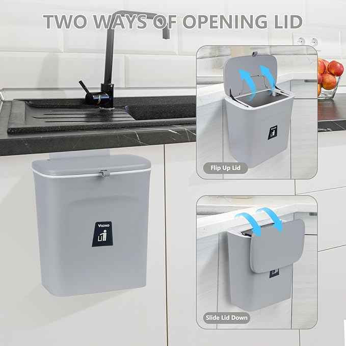 Hanging Trash Box with Lid for Kitchen, Dining or Bathroom - BD Drop