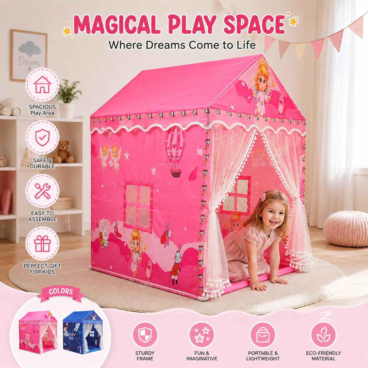 DreamNest™ Kids Playhouse – Magical Indoor Play Fort for Children