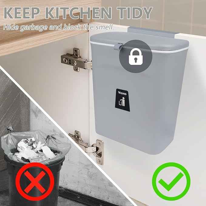 Hanging Trash Box with Lid for Kitchen, Dining or Bathroom - BD Drop
