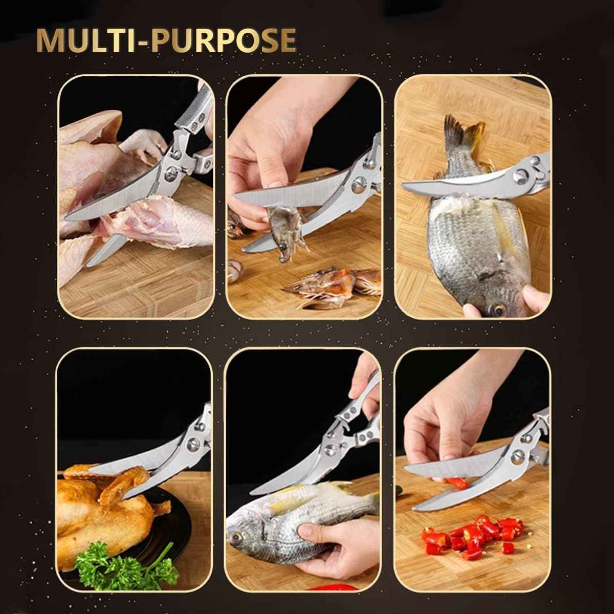 Kitchen Scissors for Bones, Poultry, Meat, Fish, Food, Seafood, Barbecue, Etc - BD Drop