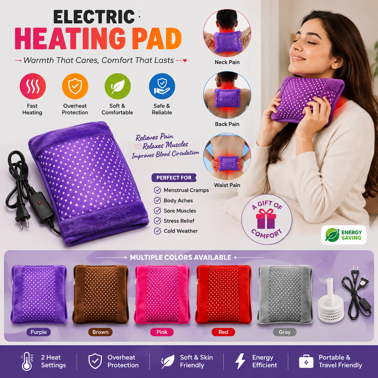 Electric Hot Water Bag for Pain Relief