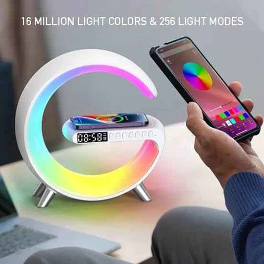 Multifunctional Wireless Charger Alarm Clock Speaker RGB Light Fast Charging Station for iPhone & Samsung - BD Drop