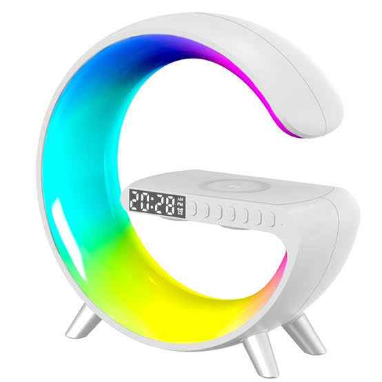Multifunctional Wireless Charger Alarm Clock Speaker RGB Light Fast Charging Station for iPhone & Samsung - BD Drop