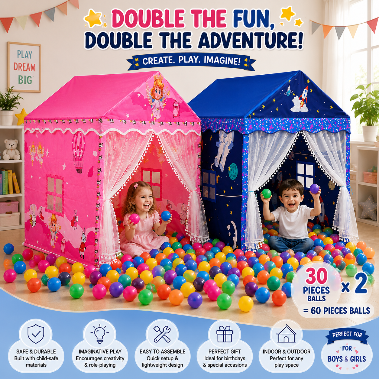 DreamNest™ Kids Playhouse – Magical Indoor Play Fort for Children