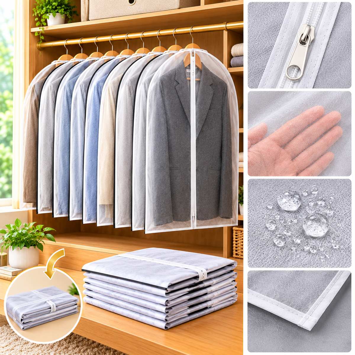 Premium DustGuard Garment Bag (60×80cm) | কাপড় সুরক্ষার স্মার্ট সমাধান