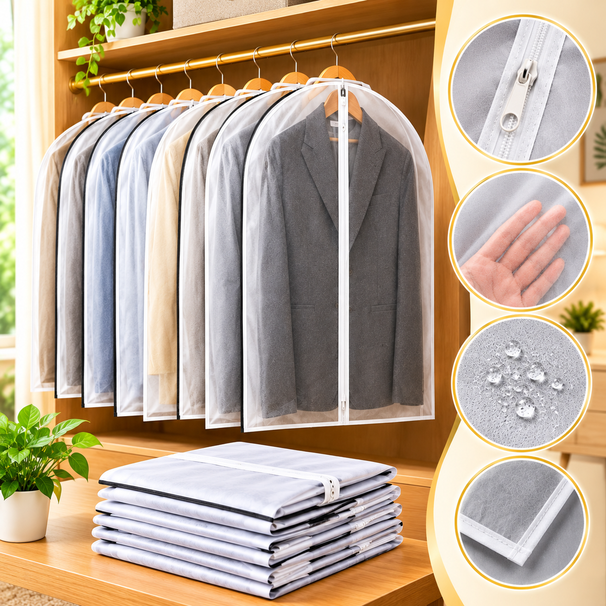 Premium DustGuard Garment Bag (60×80cm) | কাপড় সুরক্ষার স্মার্ট সমাধান