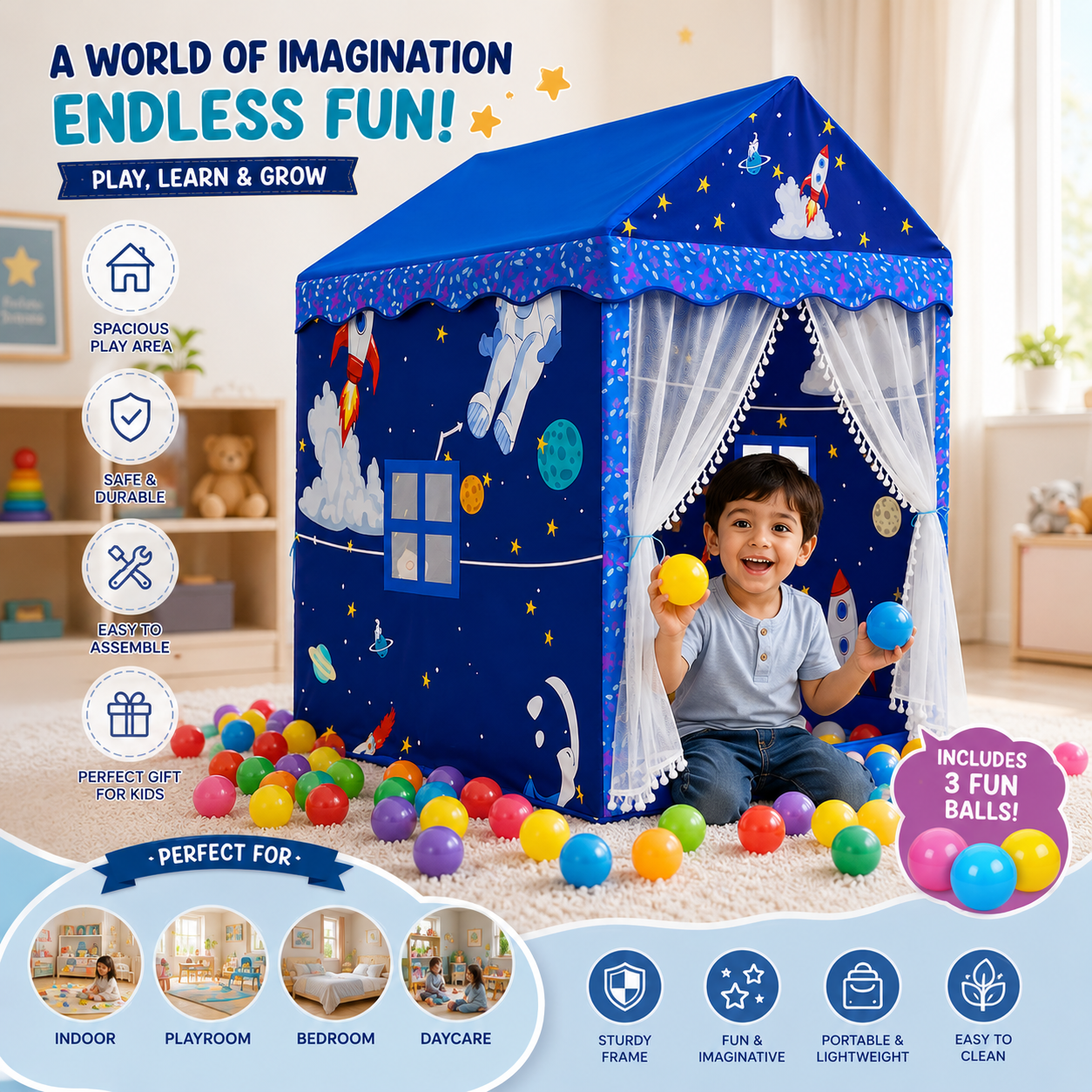DreamNest™ Kids Playhouse – Magical Indoor Play Fort for Children