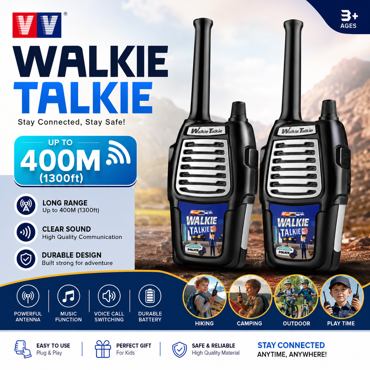 Walkie Talkie Set 2 Pcs – Long Range Two-Way Radio Communication