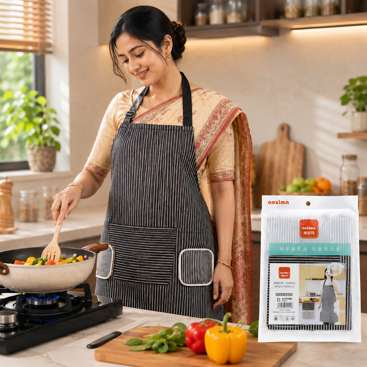 Premium Waterproof & Oil-Resistant Kitchen Apron with Towel Pockets